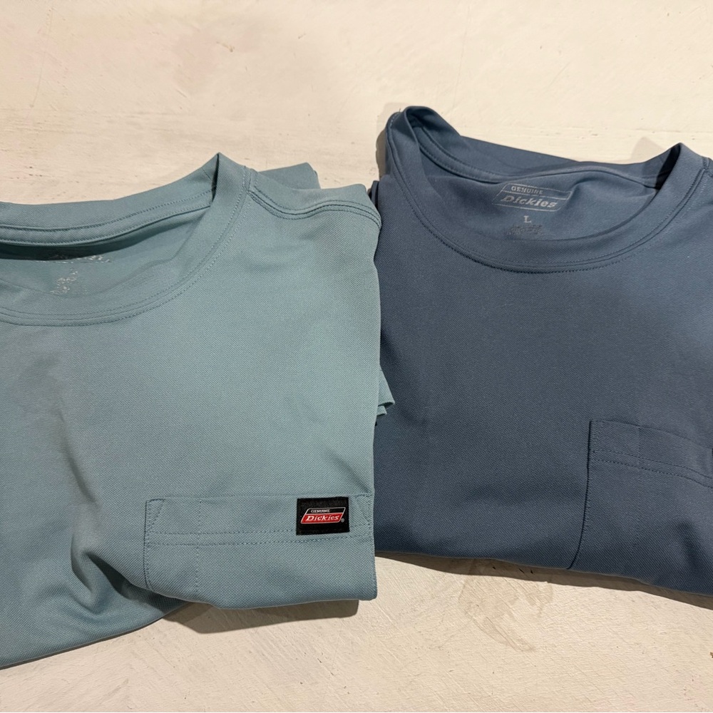 2 pack Dickies Short Sleeve Tees - Light Blue and Dark Blue